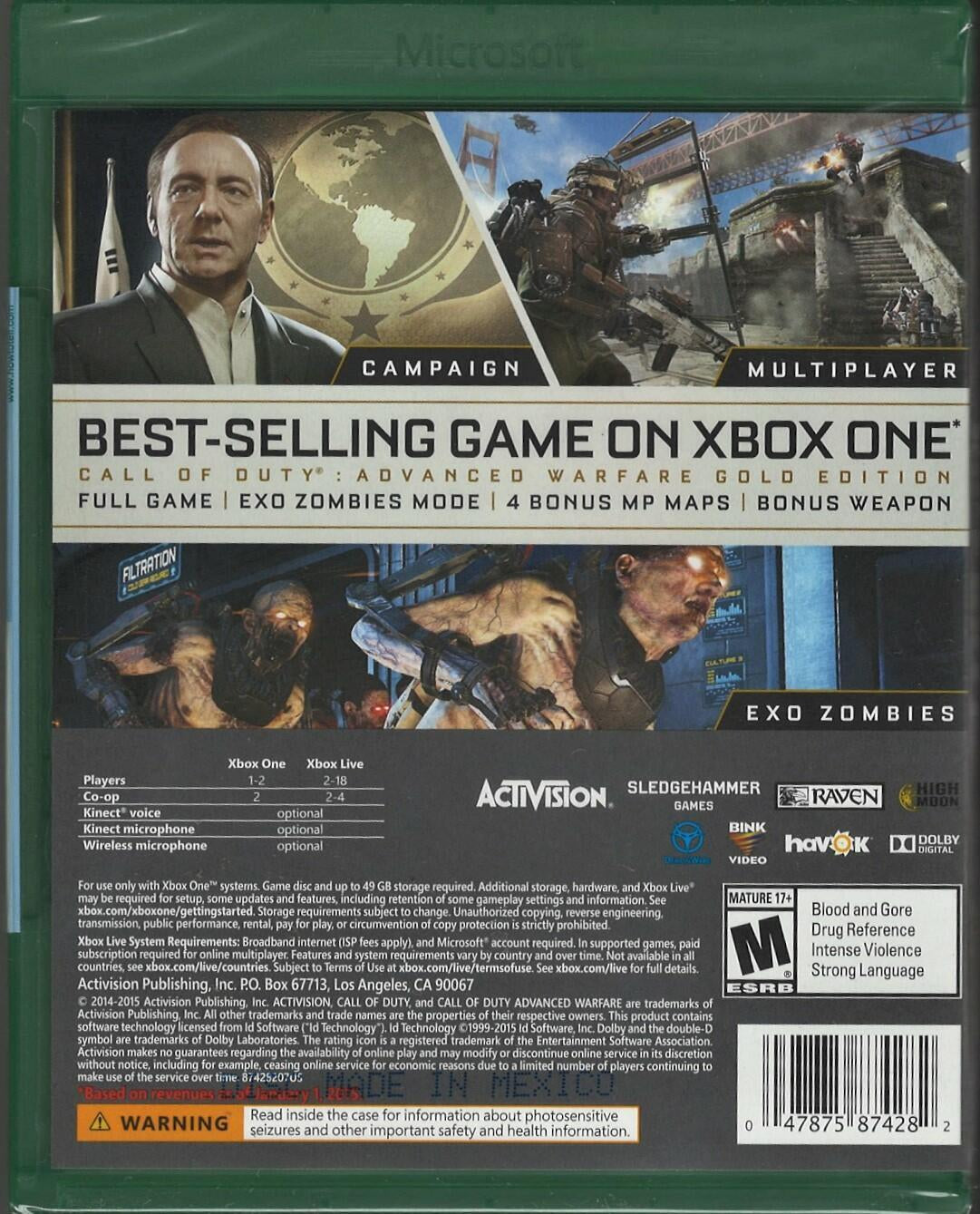 Call of Duty: Advanced Warfare Gold Edition Xbox One (Brand New Factory Sealed U