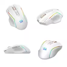Redragon M810 Pro Wireless Gaming Mouse, 8 Macro Buttons, Black/White Mouse