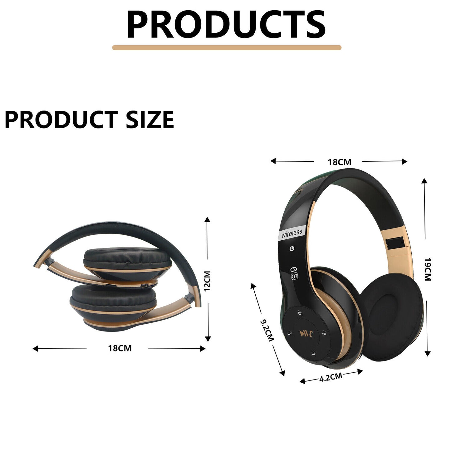 New Wireless Bluetooth Headphones Over-Ear Noise Canceling All Devices UK