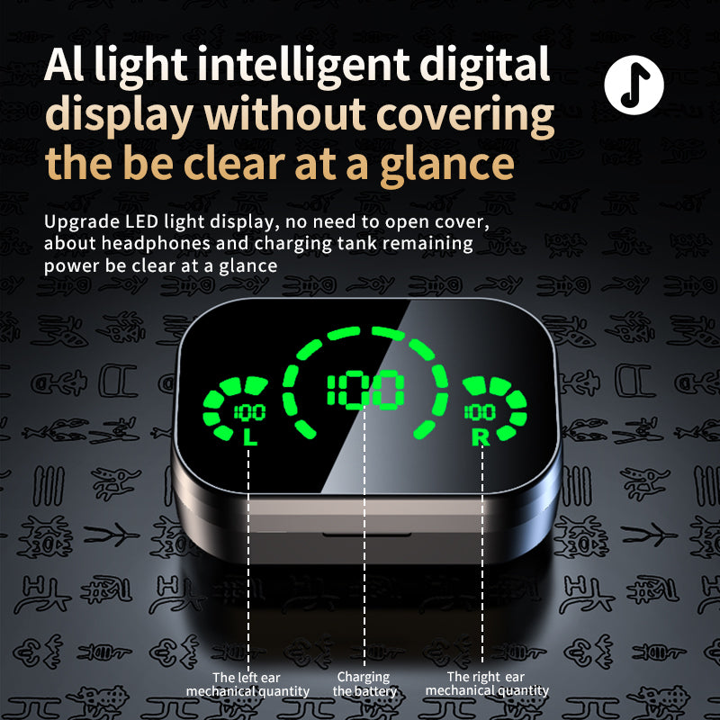 YD03 Wireless Bluetooth-Compatible Headset with Smart Digital Display