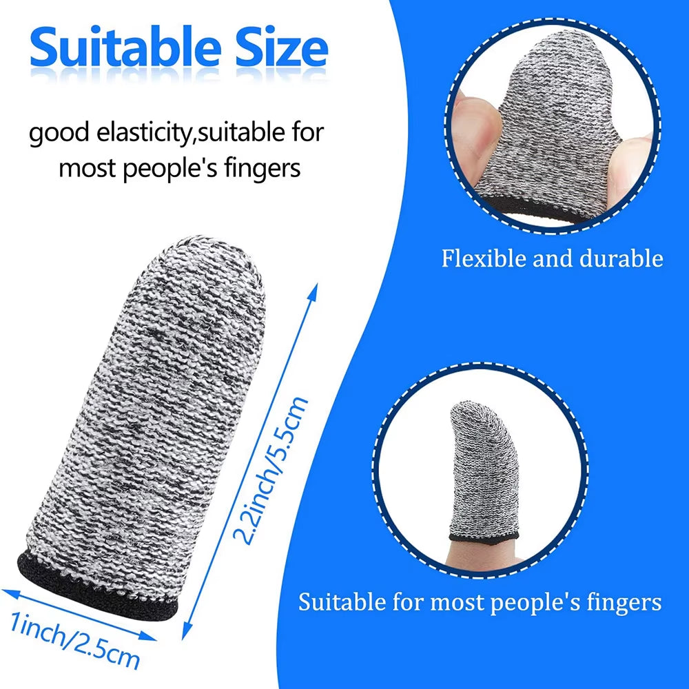 5/20PCS Cut Resistant Finger Cots Finger Sleeve Protectors Reusable Finger Glove Fingertip Covers for Sewing Cutting Handicrafts