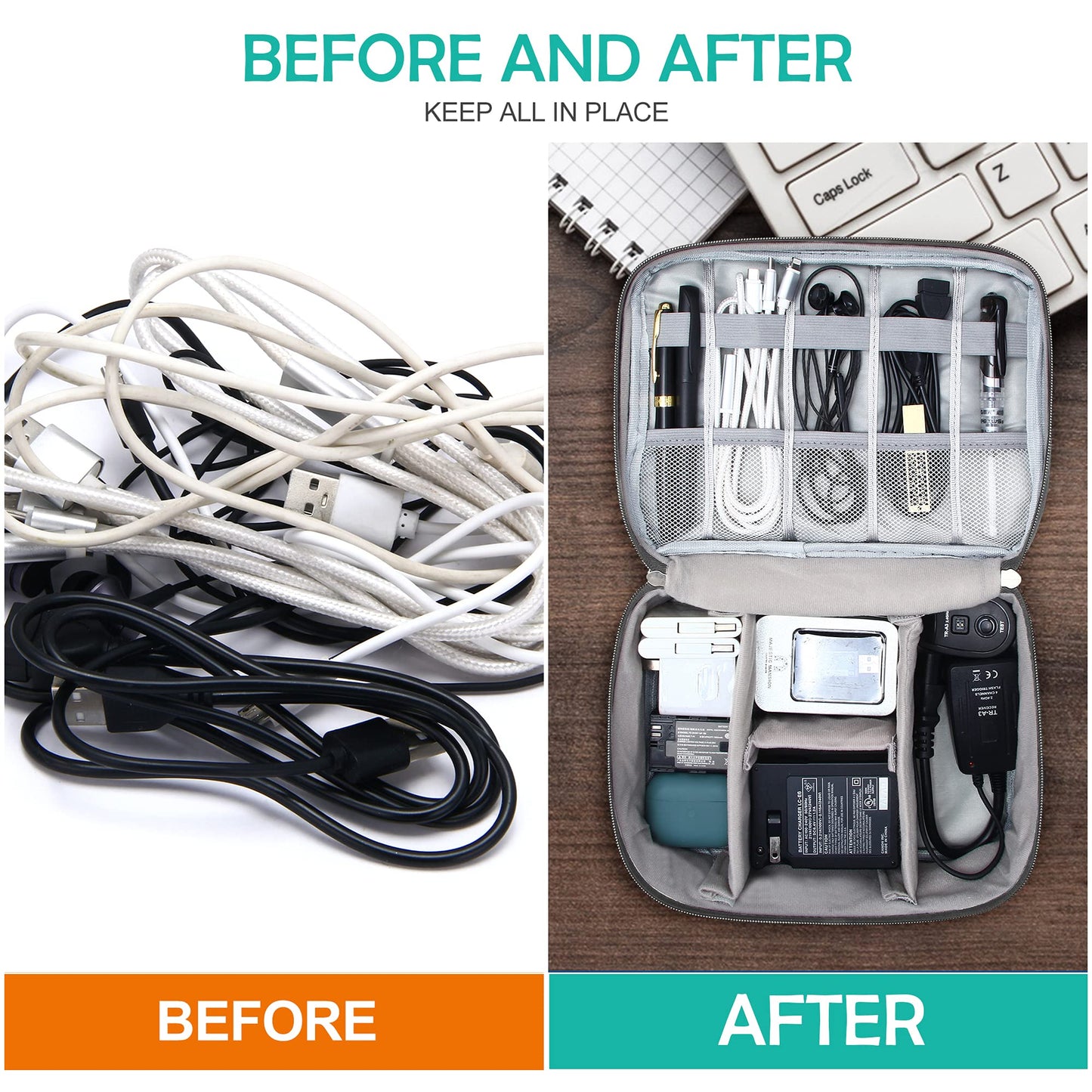 Portable Electronic Accessories Storage Bag