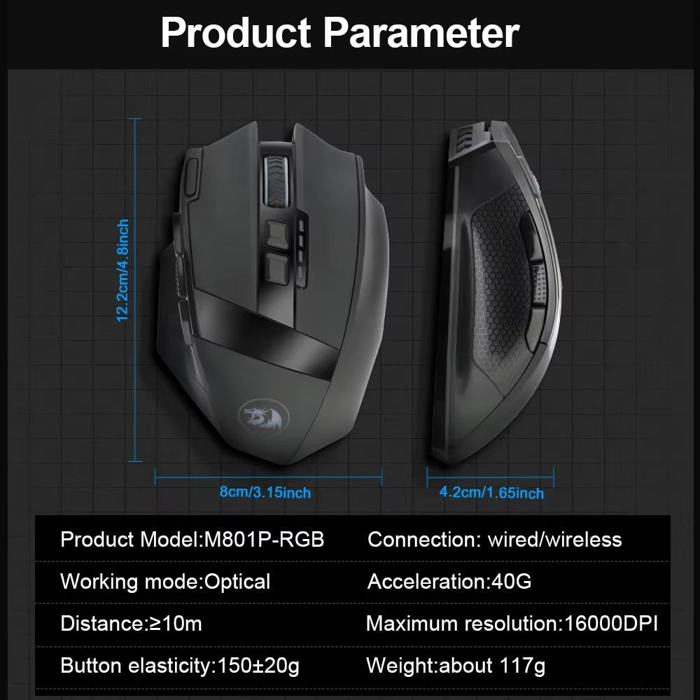 Sniper Pro M801P RGB USB Wireless Gaming Mouse