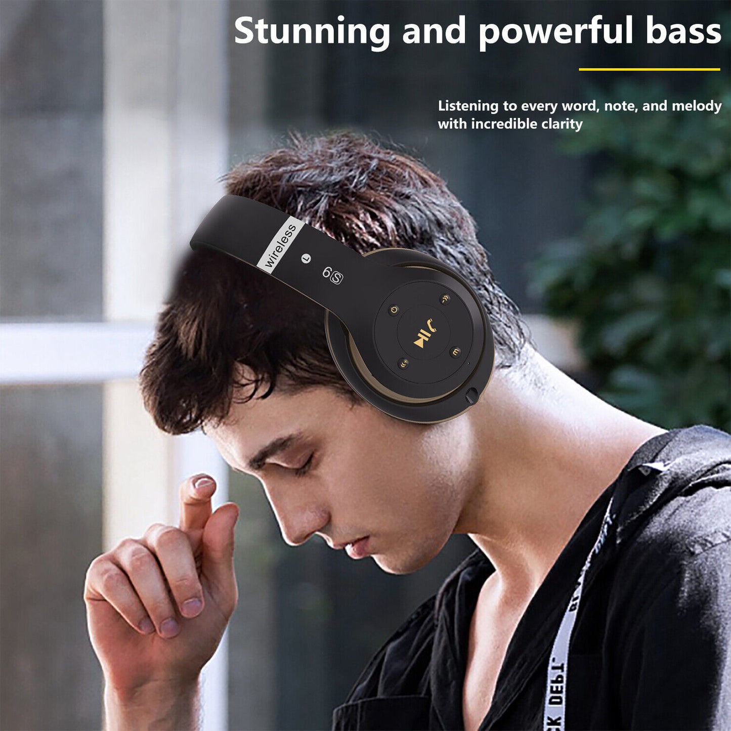 New Wireless Bluetooth Headphones Over-Ear Noise Canceling All Devices UK