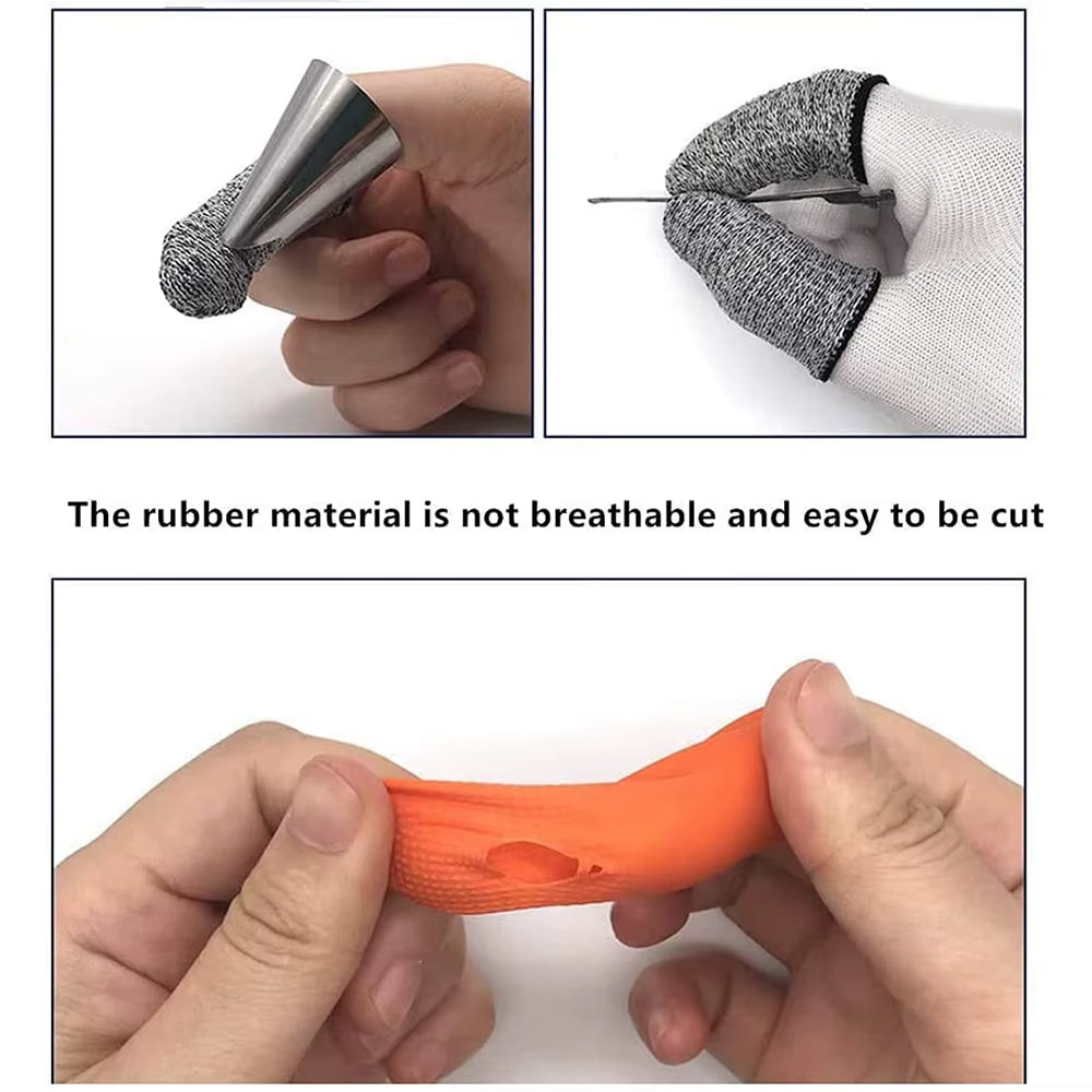 5/20PCS Cut Resistant Finger Cots Finger Sleeve Protectors Reusable Finger Glove Fingertip Covers for Sewing Cutting Handicrafts