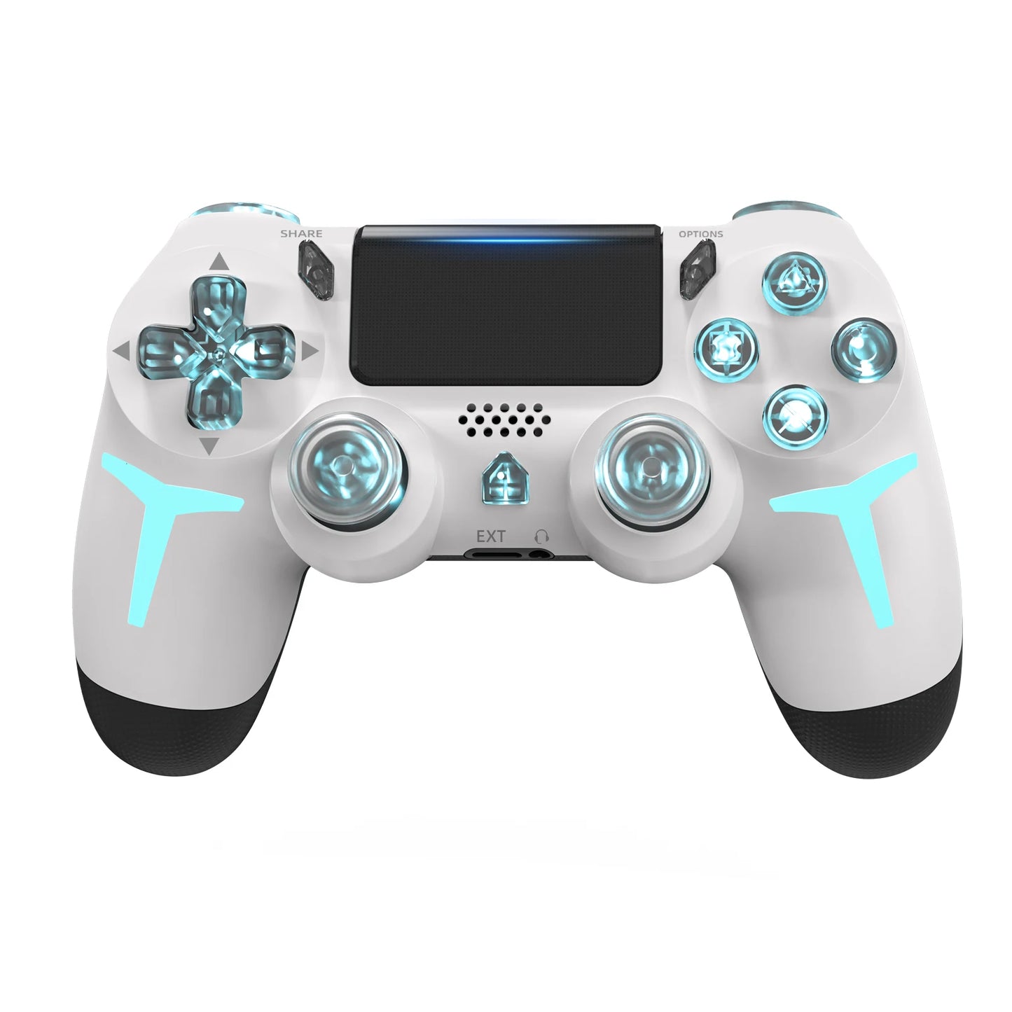 RGB Wireless Game Controller for PS4/PS3/PC – LED Bluetooth Gamepad with 6-Axis Gyro & Dual Vibration