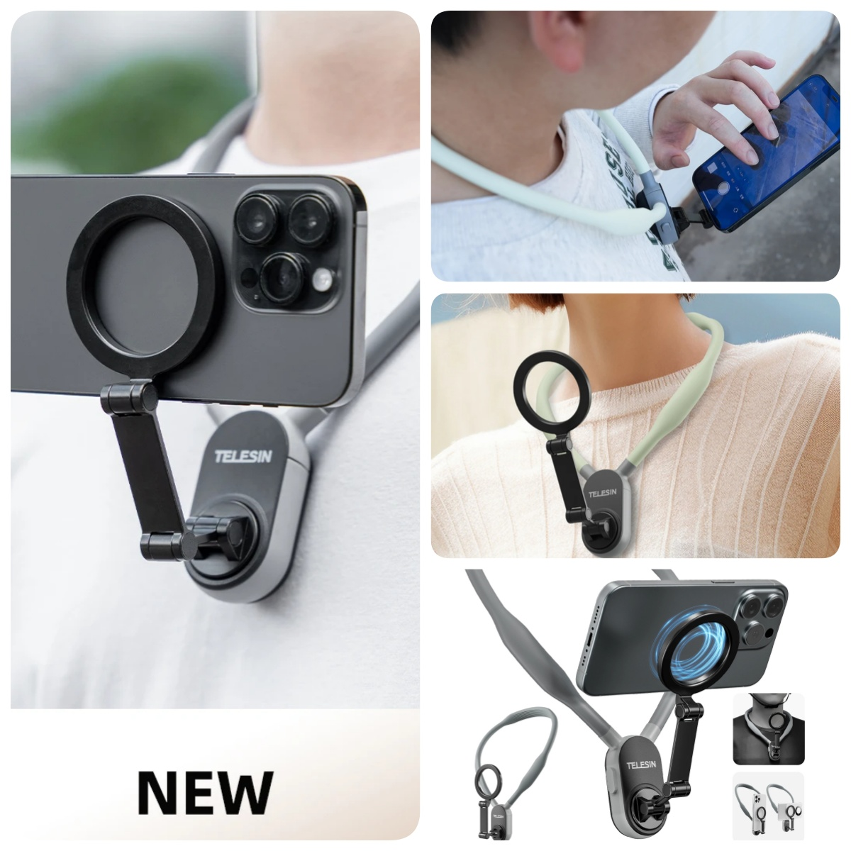 Silicone Magnetic Phone Neck Mount with Quick Release