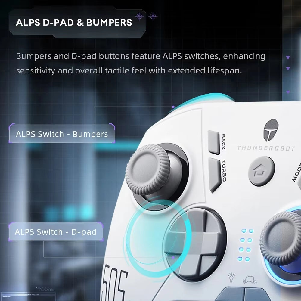 THUNDEROBOT G50S Wireless Gaming Controller Hall Effect Joystick Triggers Gamepad 1000Hz Polling Rate for Switch PC Android IOS