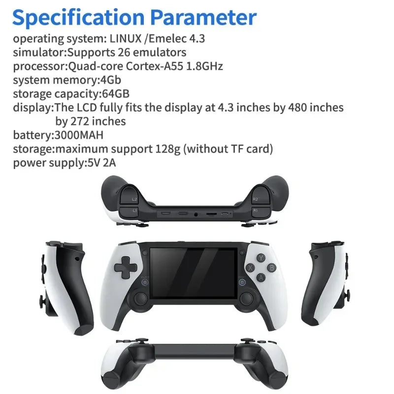 M25 Portable Pocket Video Arcade GBA/PSP Retro Handheld Game Console 4.3Inch 480*272 LCD Screen Support Linux/Emuelec Controller