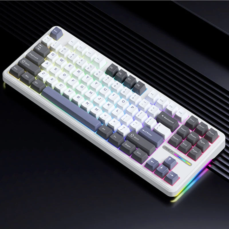 F87 Pro Mechanical Keyboard Tri-Mode, RGB PBT Keycaps, 5-Layer Silencing