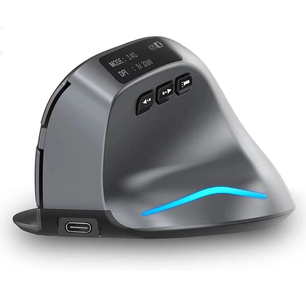 Wireless Gaming Mouse Rechargeable Bluetooth Mouse with LED Screen 2.4Ghz/Bluetooth,3200Dpi Wireless Gaming Mouse for Laptop,Pc