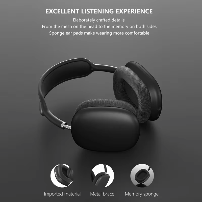 Newest Headphone Wireless Bluetooth Headset with Mic Noise Cancelling Headsets Stereo Sound Earphone Sports Gaming Headphones
