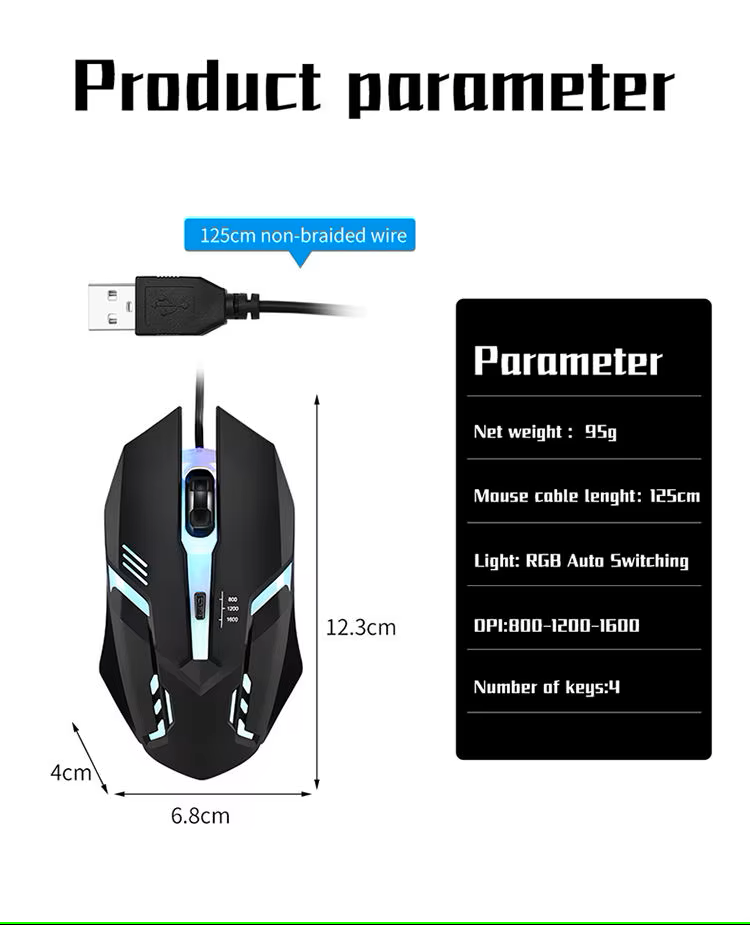 High Quality Ergonomic Gaming Mouse for Desktop and Laptop