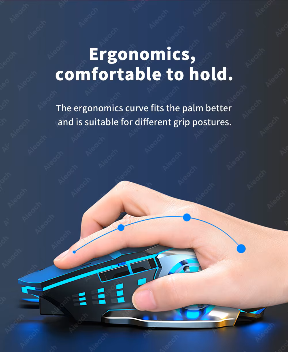 Rechargeable Wireless Mouse for Computer Tablet Bluetooth Gaming Mouse Ergonomic Backlight Mouse Laptop Accessories