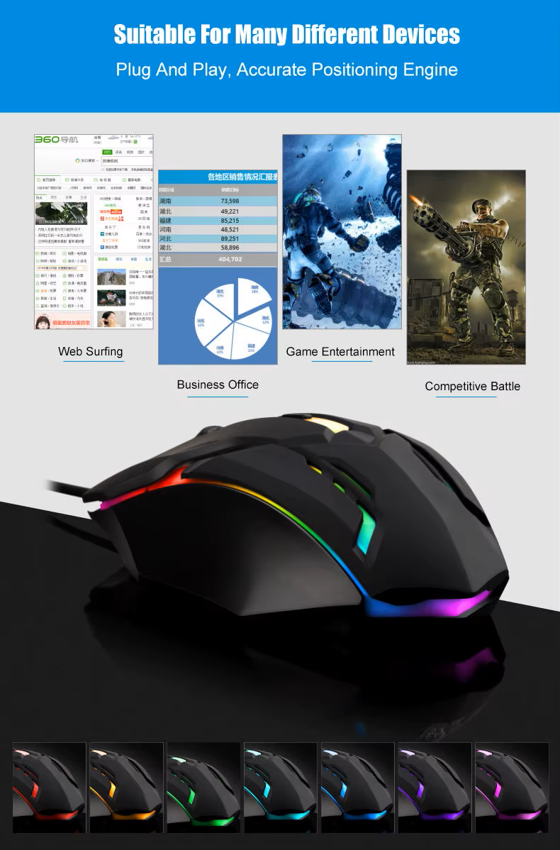 High Quality Ergonomic Gaming Mouse for Desktop and Laptop