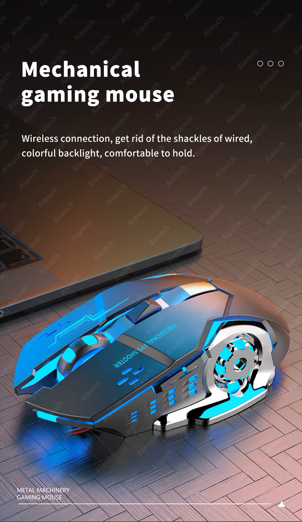 Rechargeable Wireless Mouse for Computer Tablet Bluetooth Gaming Mouse Ergonomic Backlight Mouse Laptop Accessories