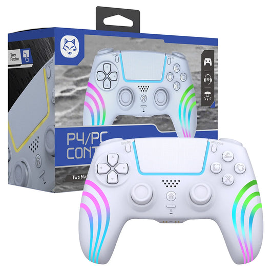 Wireless PS4 Controller – RGB LED Bluetooth Gamepad with Dual Vibration for PlayStation 4 & PC