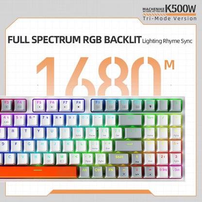 K500W Wireless Mechanical Keyboard Hot Swap Tri-Mode 94 Keys RGB Backlit Gaming Keyboard for PC Gamer Laptop
