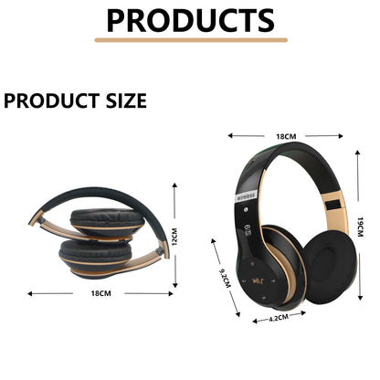 New Wireless Bluetooth Headphones Over-Ear Noise Canceling All Devices UK