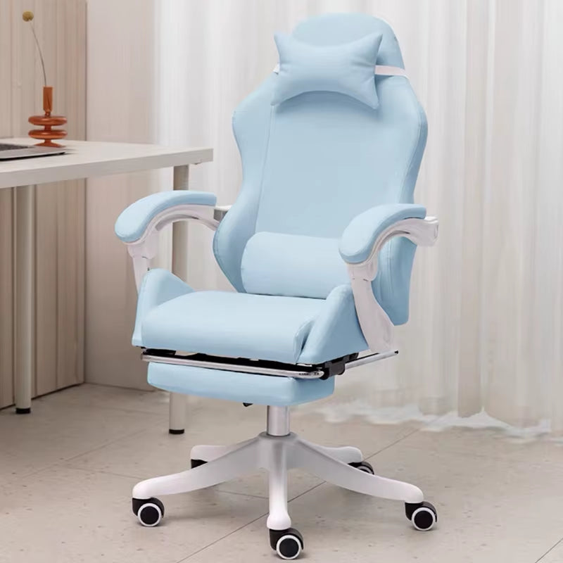 WCG Cute White Gaming Chair Girl Pink Computer Chairs Home Fashion Comfortable Soft Anchor Live Chair Internet Cafe Gamer Chair