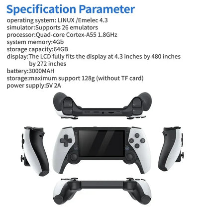 M25 Portable Pocket Video Arcade GBA/PSP Retro Handheld Game Console 4.3Inch 480*272 LCD Screen Support Linux/Emuelec Controller