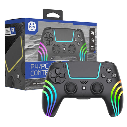 Wireless PS4 Controller – RGB LED Bluetooth Gamepad with Dual Vibration for PlayStation 4 & PC