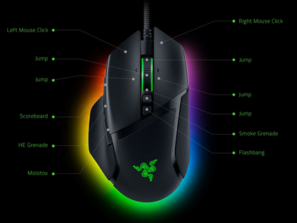 Basilisk V3 Customizable Ergonomic Gaming Mouse Fastest Gaming Mouse Switch - Chroma RGB Lighting - 26K DPI Optical Senso